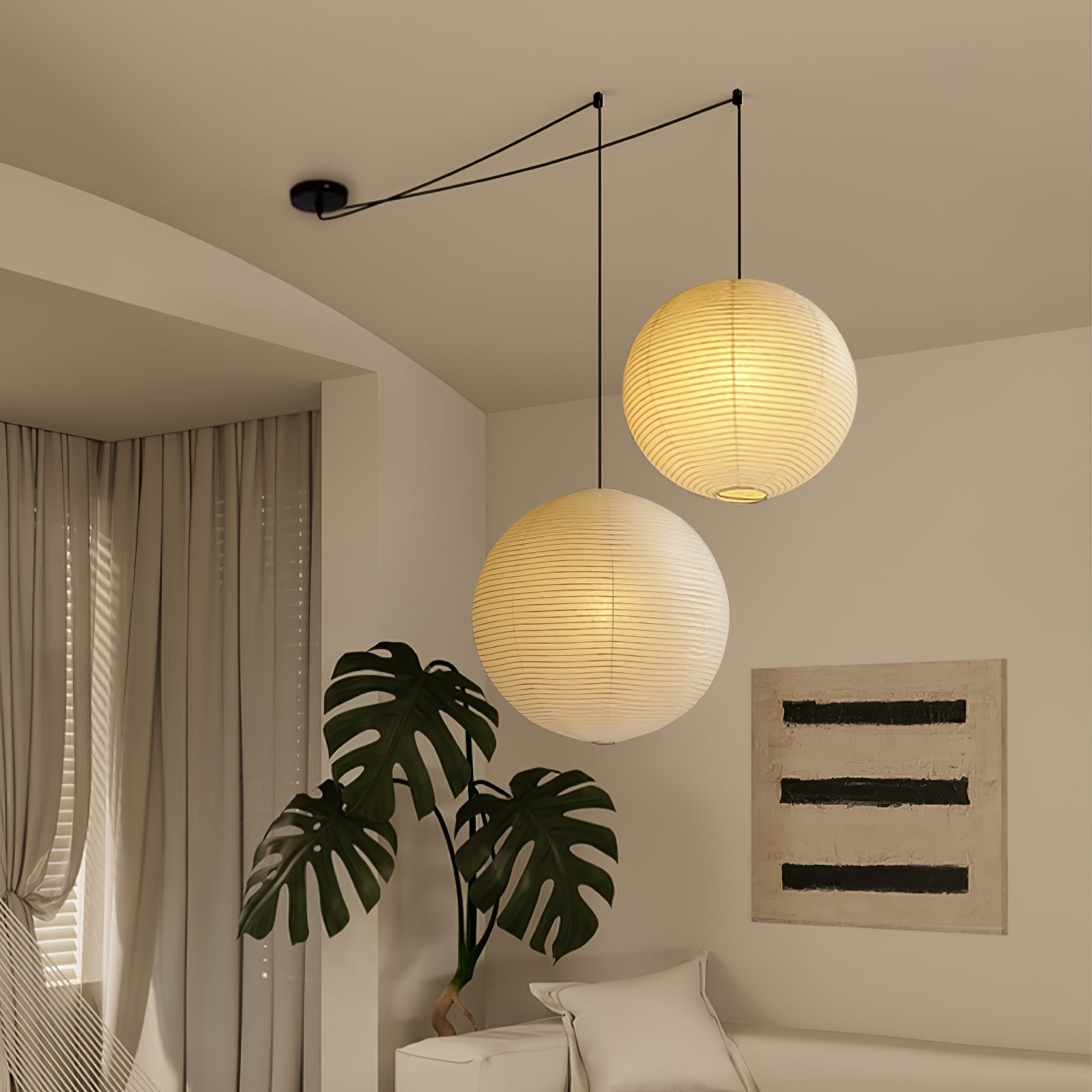Sylin Suspension Déportée en Soie de Mûrier - Neutralighting