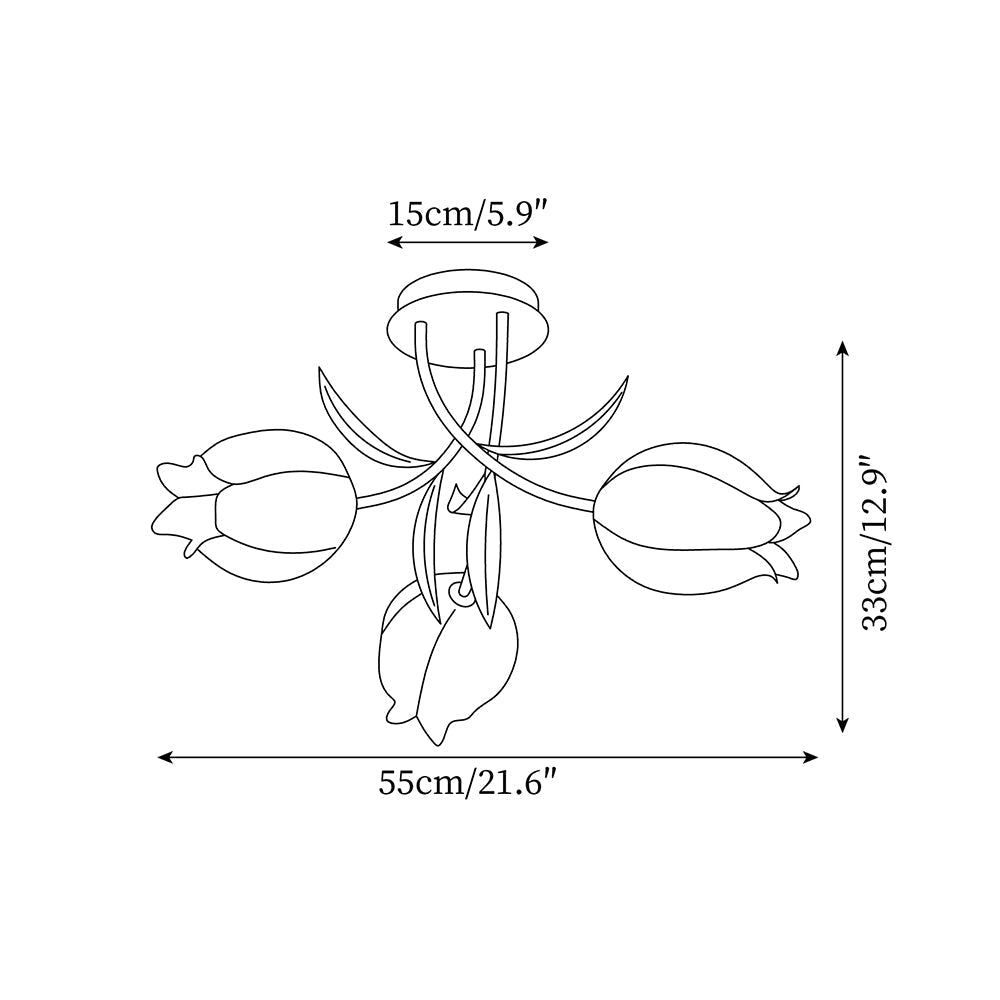 Tulip Plafonnier Led fleur