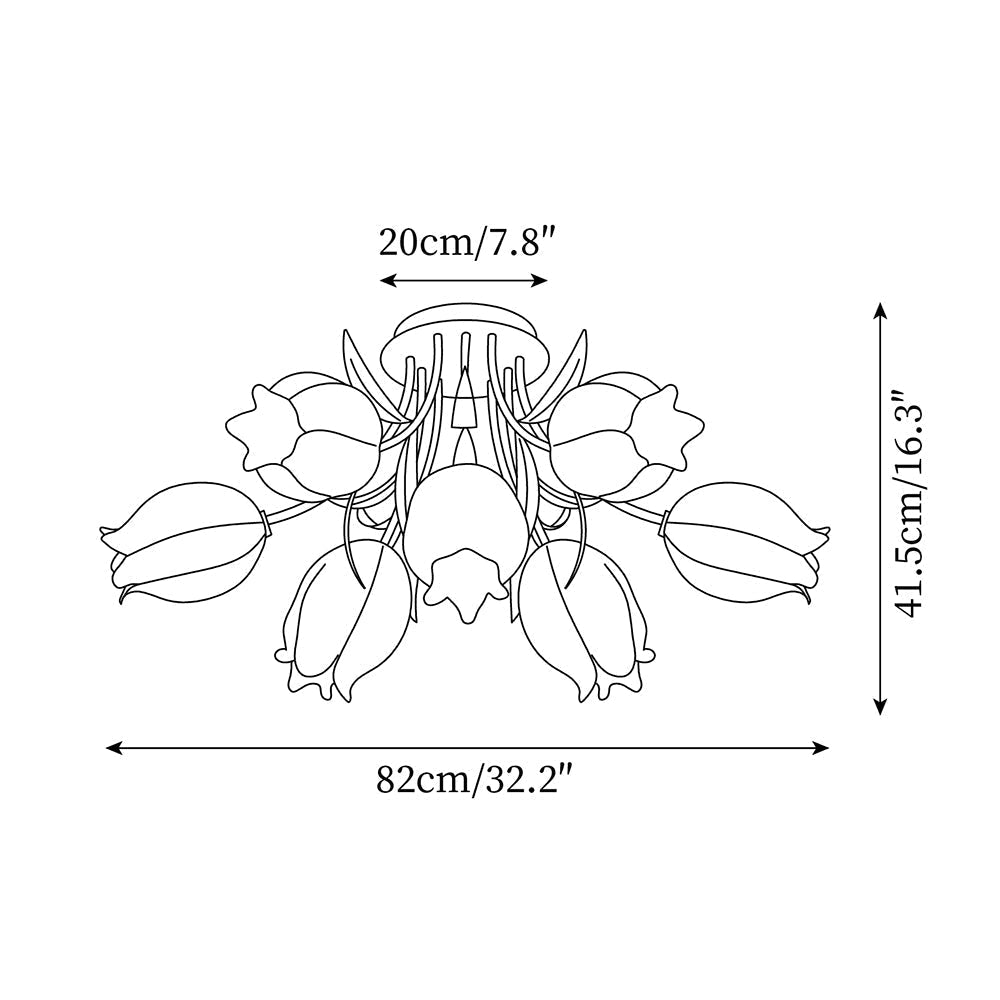 Tulip Plafonnier Led fleur
