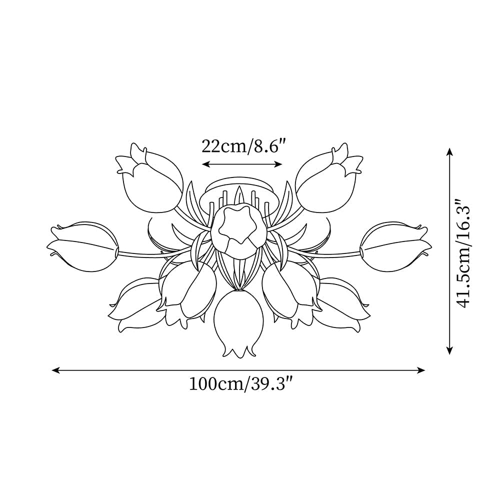 Tulip Plafonnier Led fleur