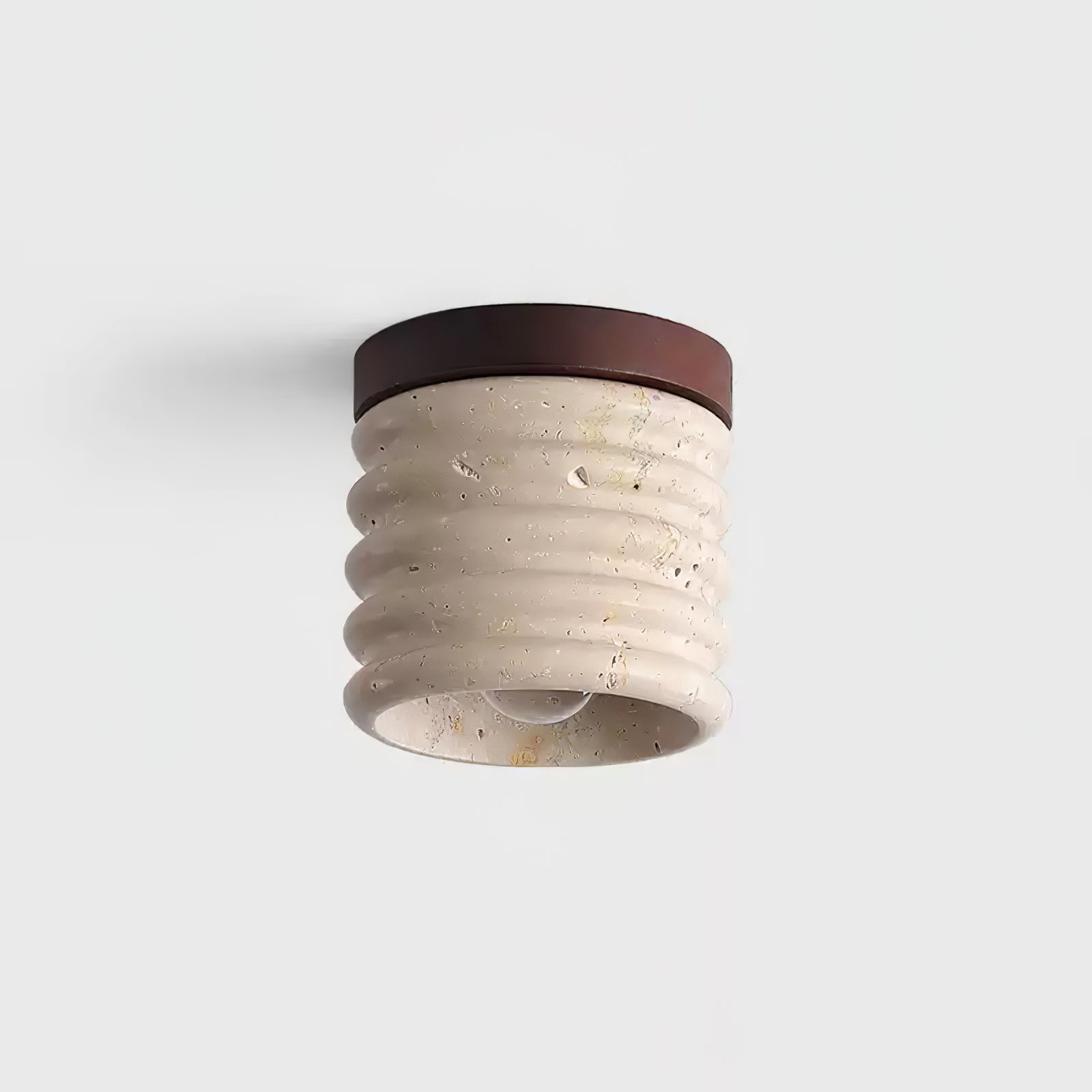 Vomaran Plafonnier Cylindre Cannelé en Travertin - Neutralighting