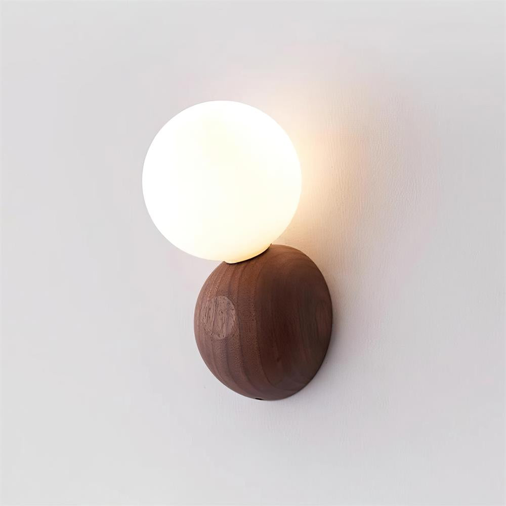 Ringo Applique Murale Bois Verre Opale Minimaliste - Neutralighting