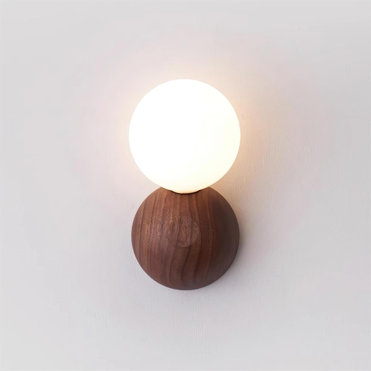 Ringo Applique Murale Bois Verre Opale Minimaliste - Neutralighting