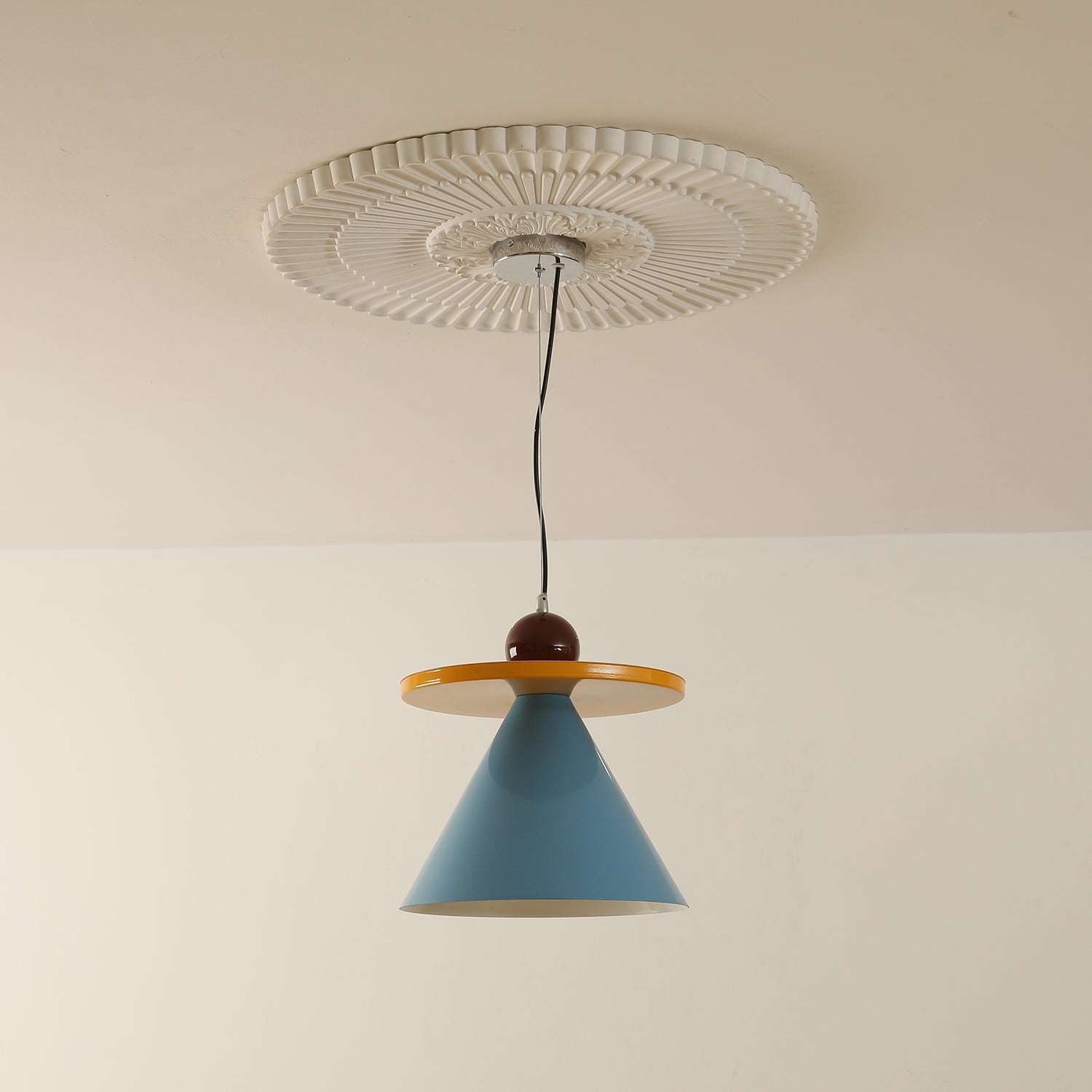 Riva Lampe Pendentive Conique Rayée Ludique Vibrante - Neutralighting