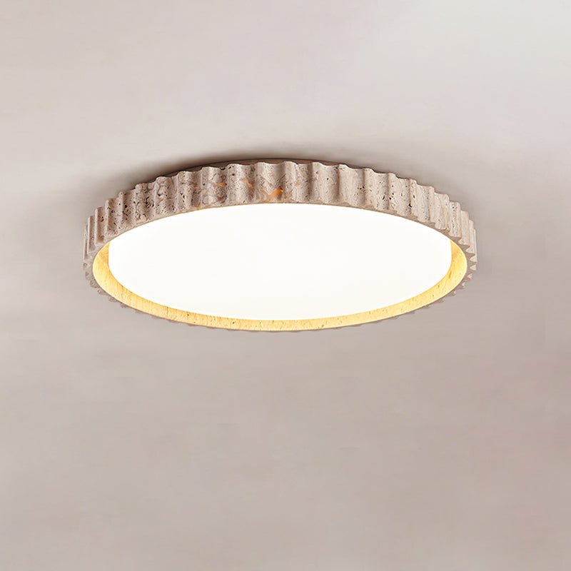 Ornorus Plafonnier Anneau Cannelé en Travertin - Neutralighting