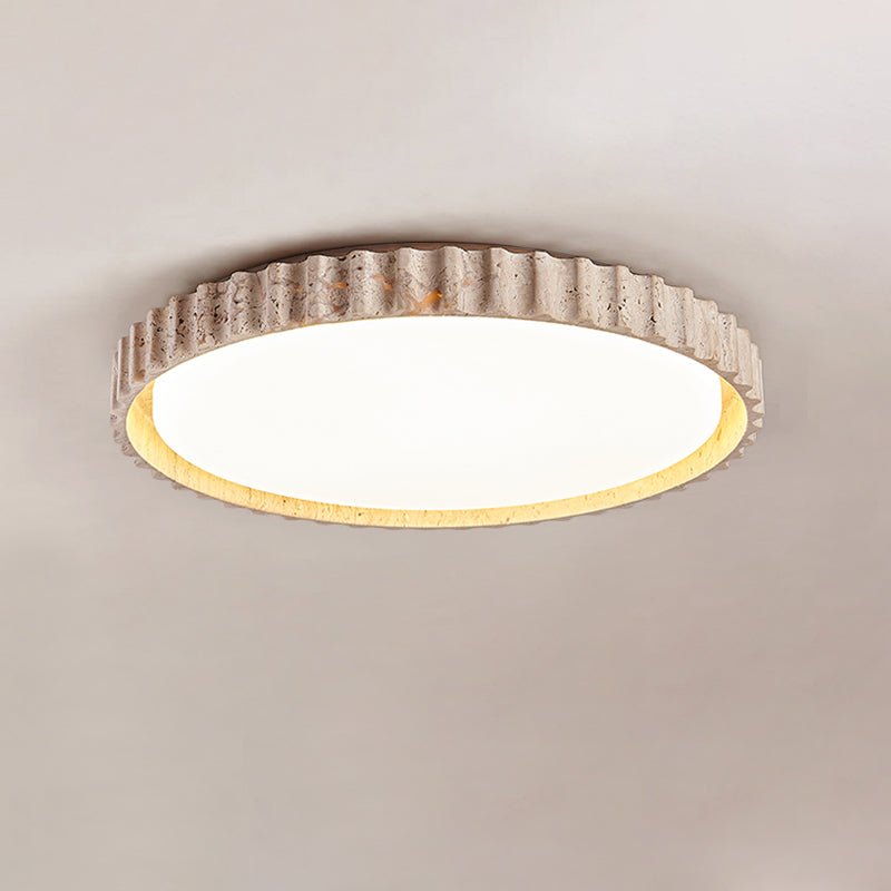 Ornorus Plafonnier Anneau Cannelé en Travertin - Neutralighting