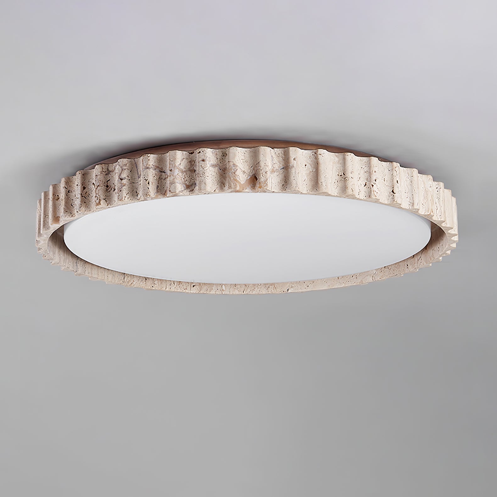 Ornorus Plafonnier Anneau Cannelé en Travertin - Neutralighting