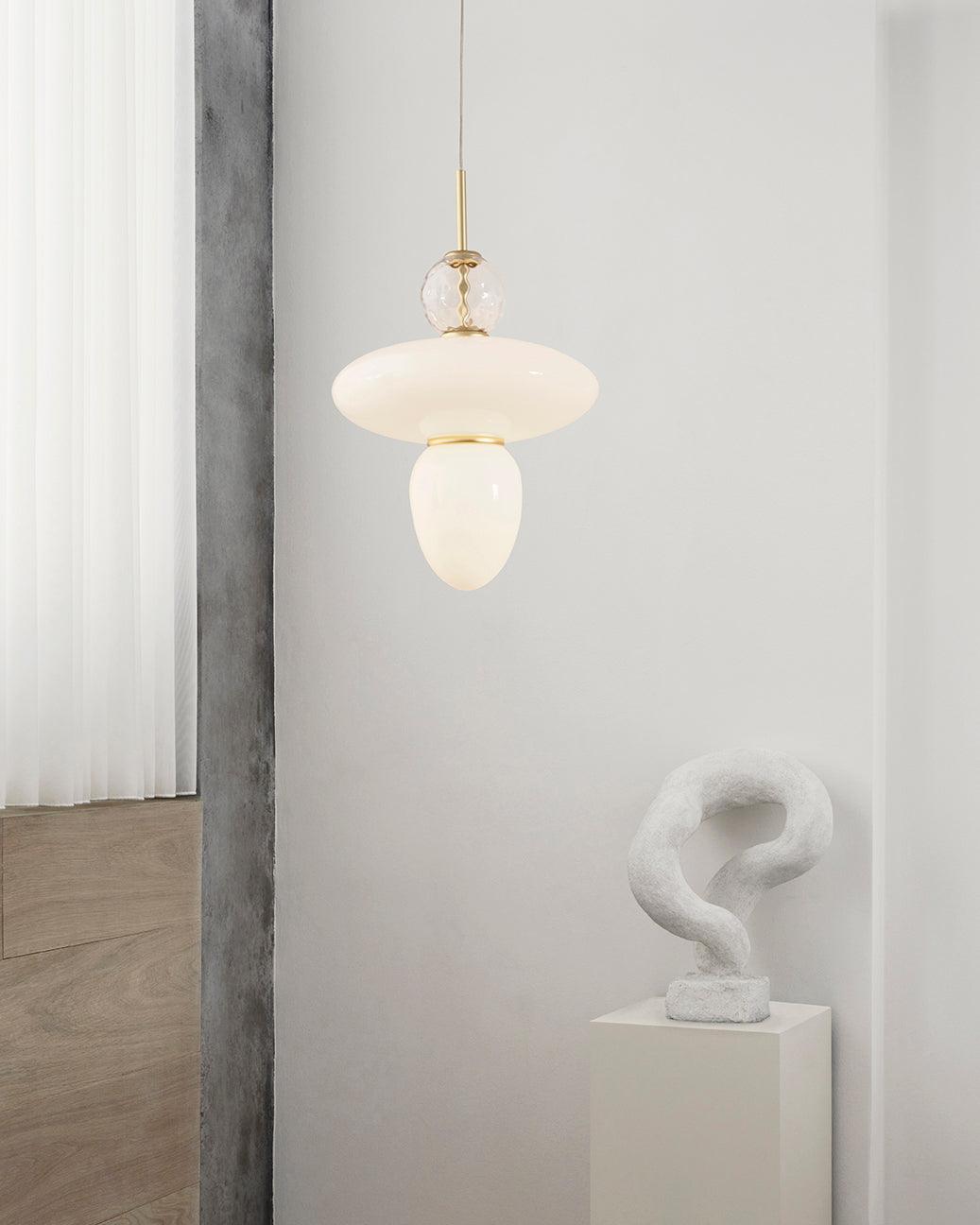 Orbelin Lampe Suspension en Verre et Laiton - Neutralighting