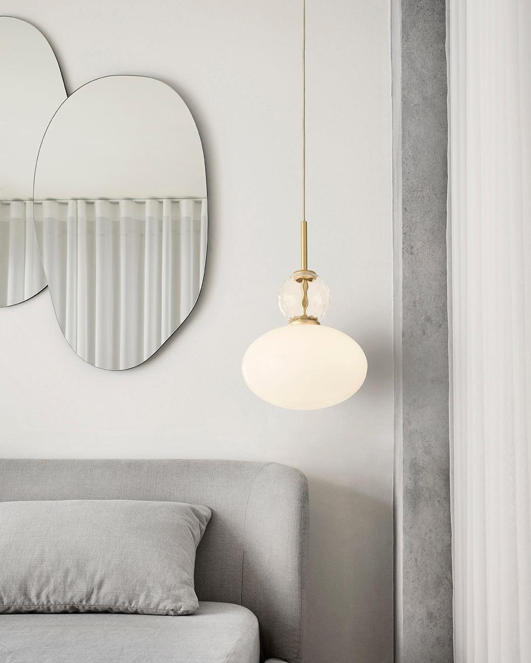 Orbelin Lampe Suspension en Verre et Laiton - Neutralighting