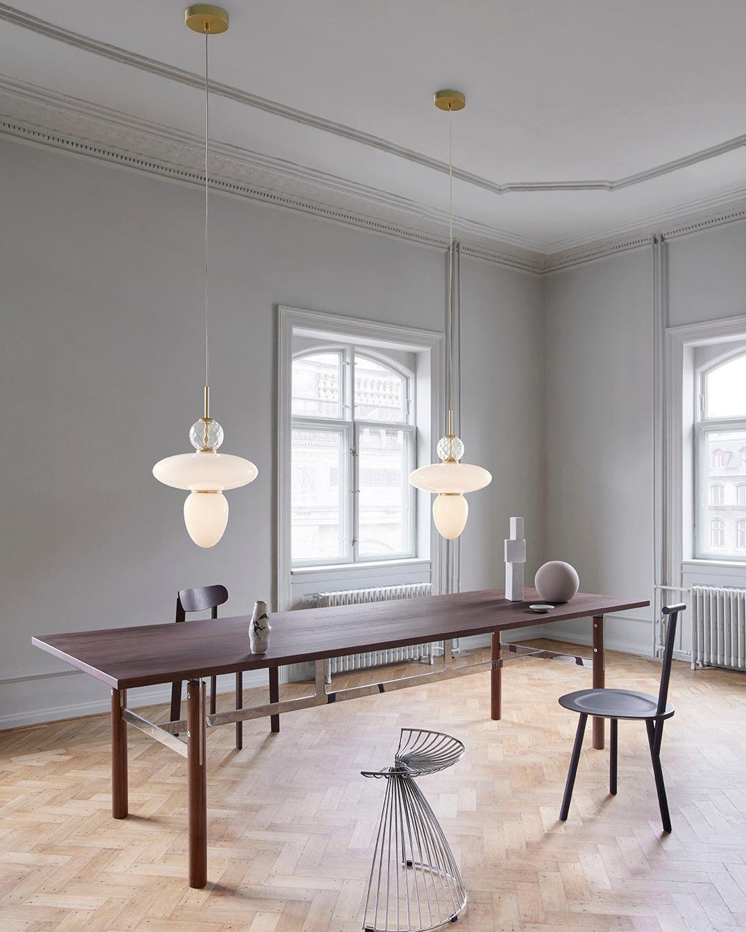 Orbelin Lampe Suspension en Verre et Laiton - Neutralighting
