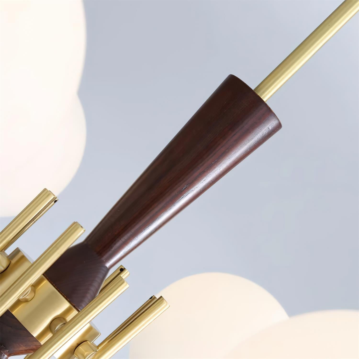 Veslo Brass and Wood Globe Chandelier - Letslighting