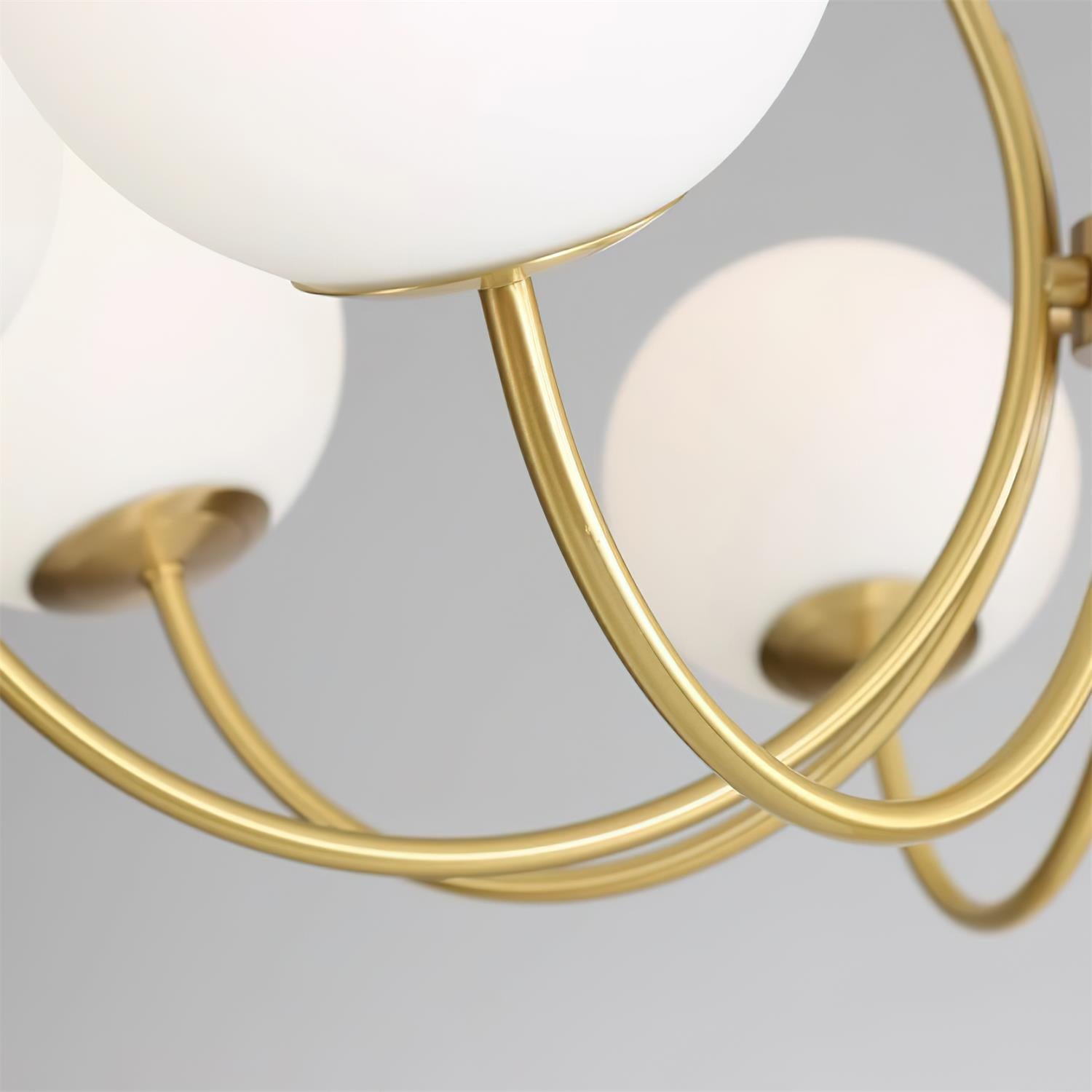 Veslo Brass and Wood Globe Chandelier - Letslighting