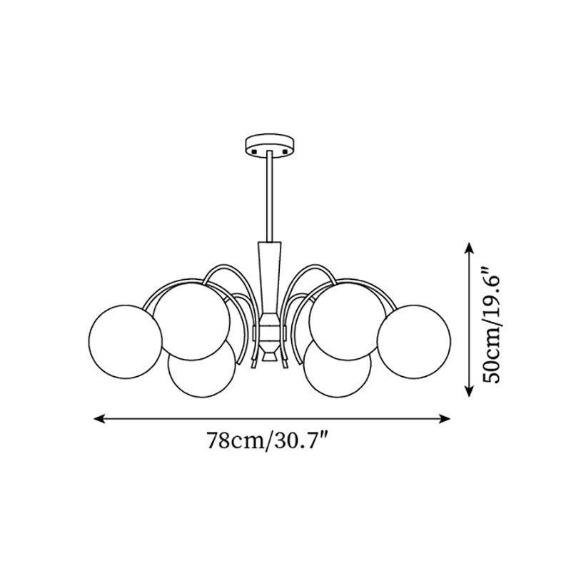 Veslo Brass and Wood Globe Chandelier - Letslighting