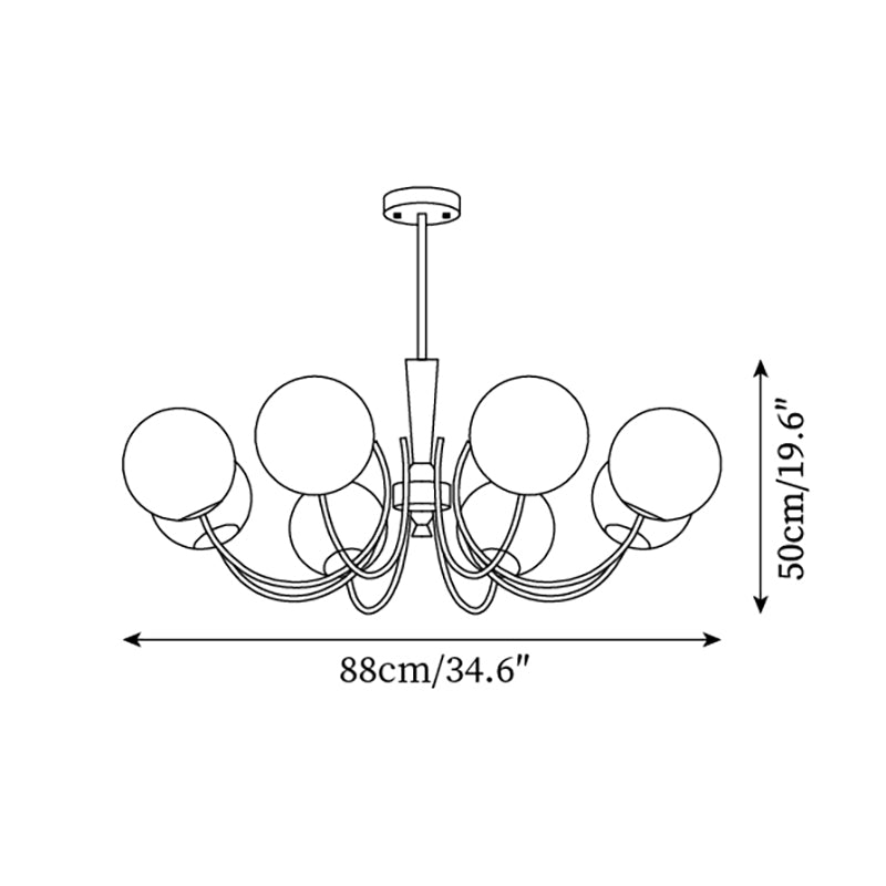 Veslo Brass and Wood Globe Chandelier - Letslighting