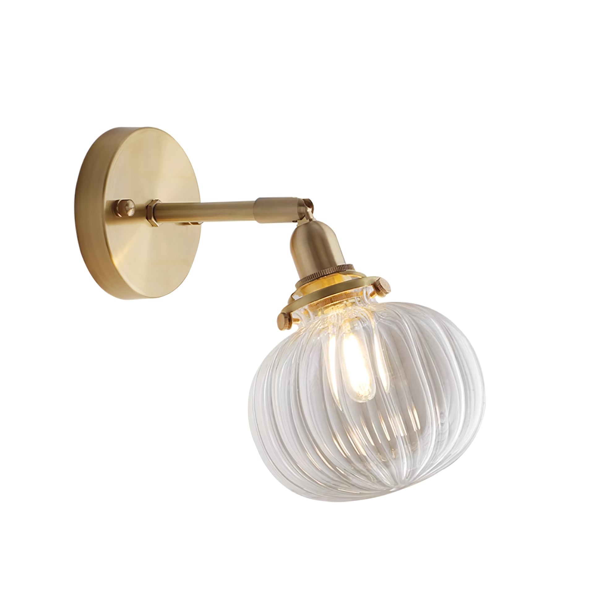 Baroque Applique Murale Plug-In Abat-jour en Verre Fumé Laiton Industriel - Neutralighting