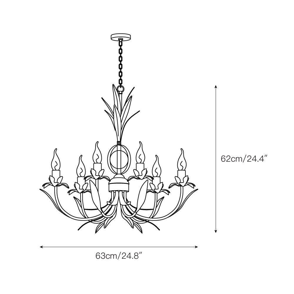 Zamarir Vintage Industrial 6-Light Metal Chandelier - Lamp Copper