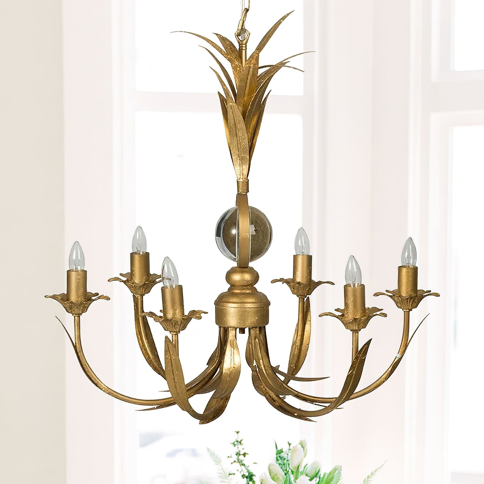 Zamarir Vintage Industrial 6-Light Metal Chandelier - Lamp Copper