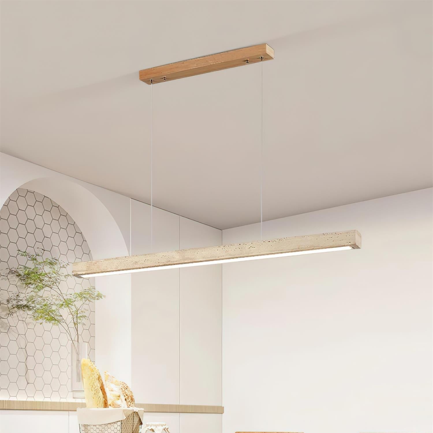 Delya Suspension Linéaire en Travertin - Neutralighting