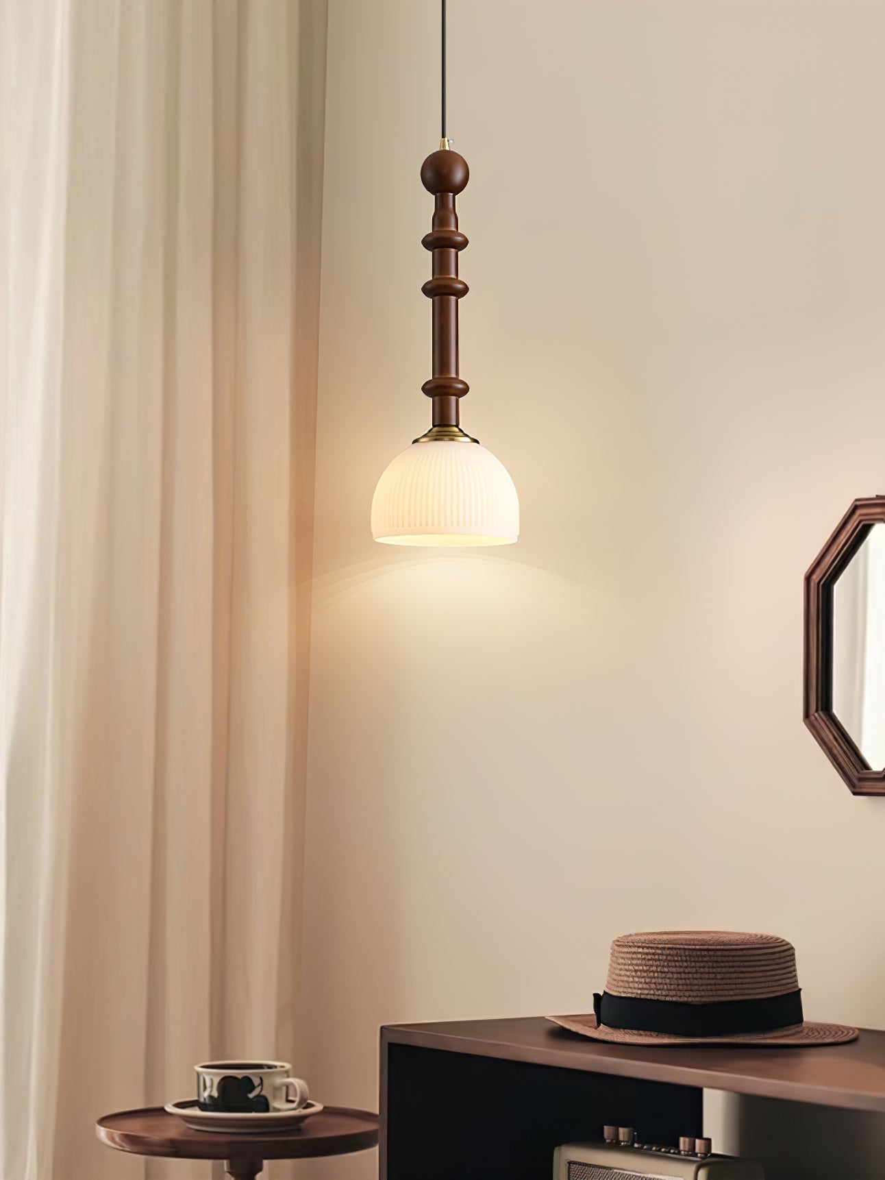 AmberGlow Suspension en Bois Vintage - Neutralighting