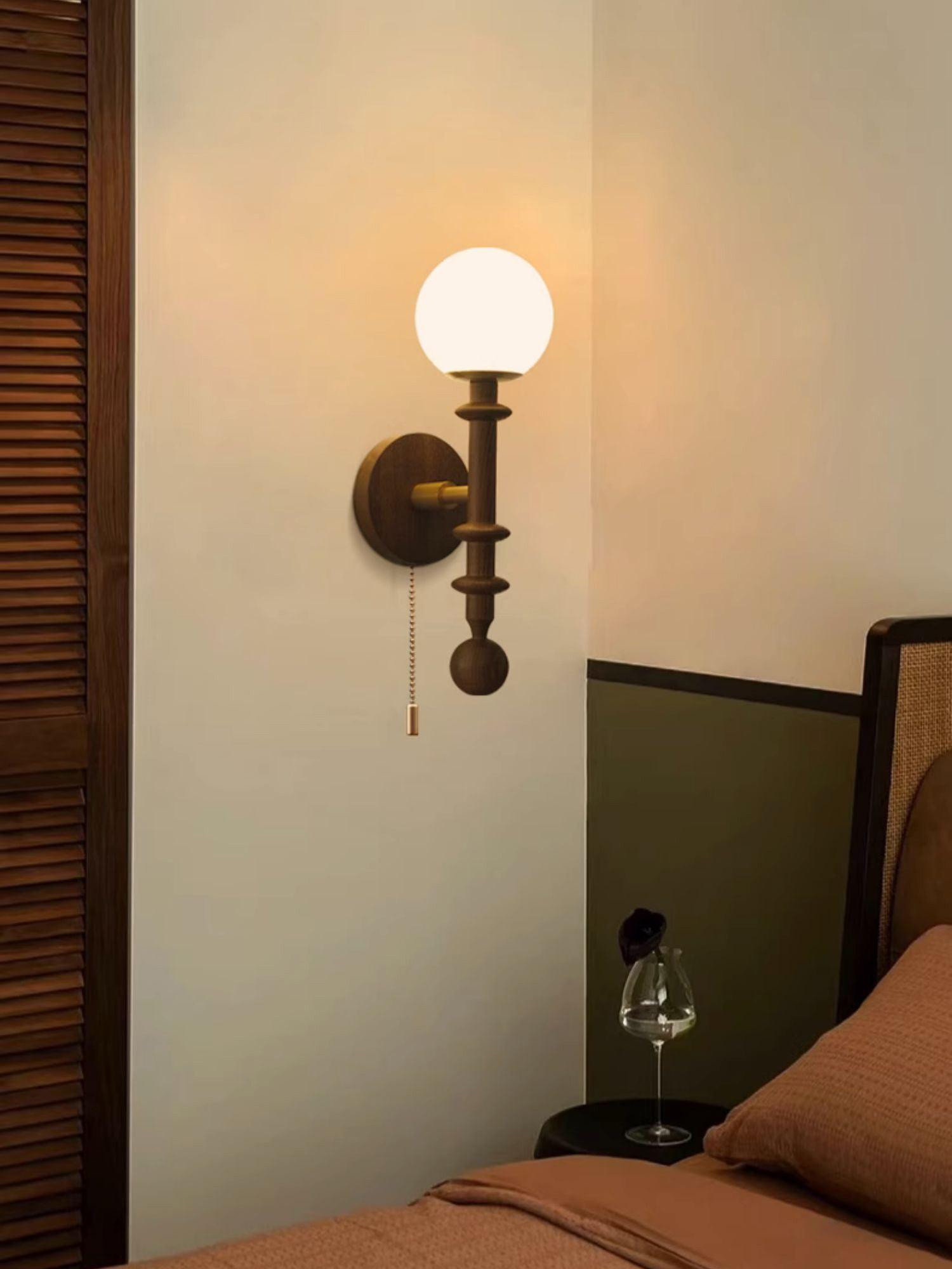 Elmiror Applique Murale en Verre et Bois Moderne - Neutralighting