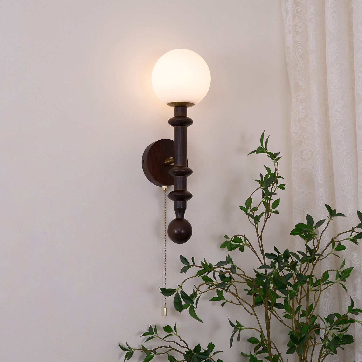 Elmiror Applique Murale en Verre et Bois Moderne - Neutralighting