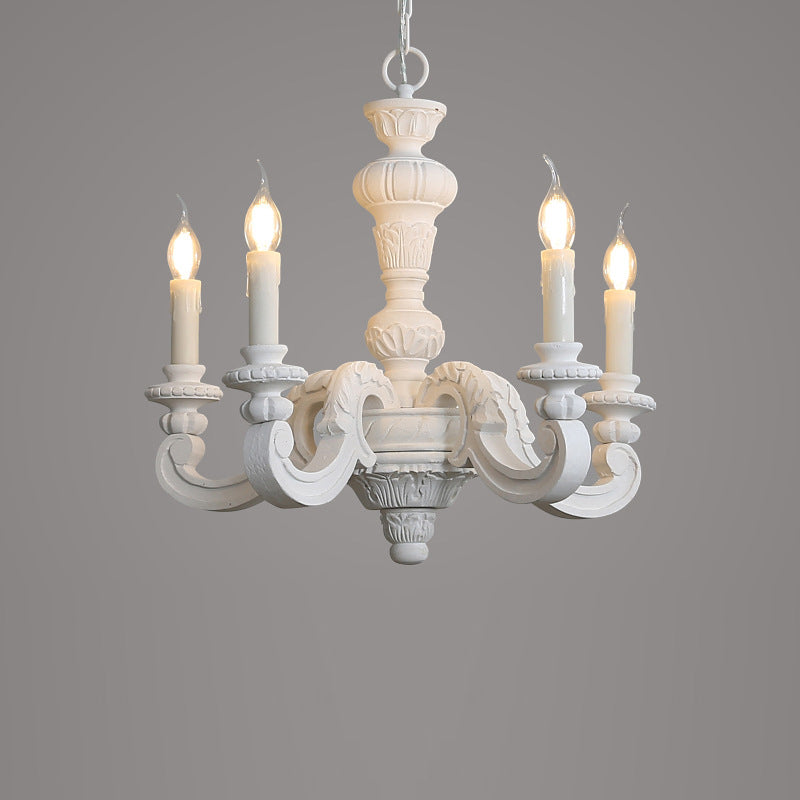 Olrinila Roman Pillar Hand-carved Wood Chandelier - Lamp Copper
