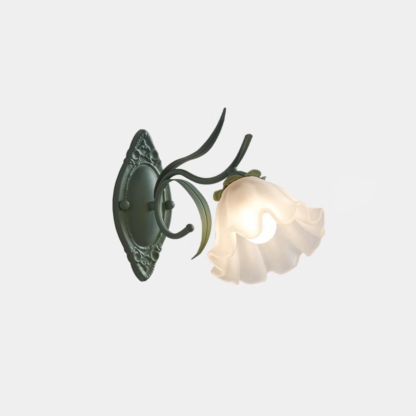 Nivan Applique murale vintage avec abat-jour en verre à motif floral pour chambre à coucher et salon - Neutralighting