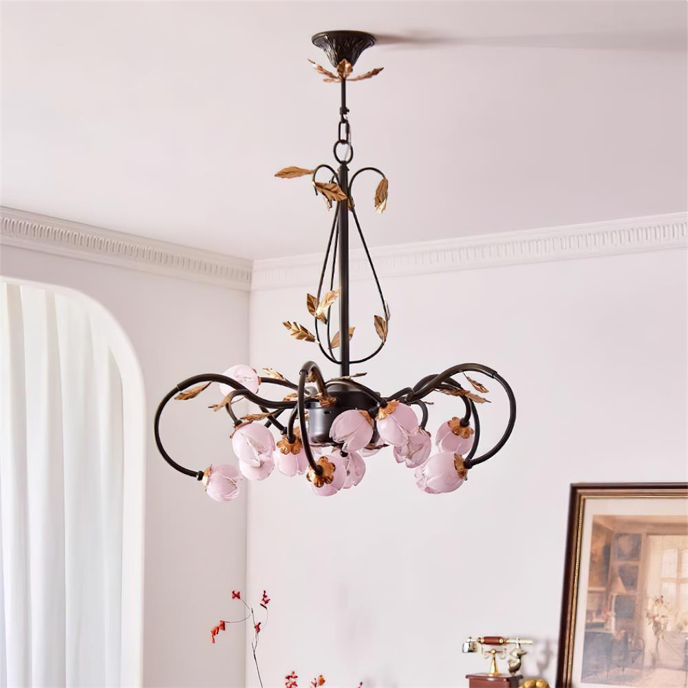 Giulia Lustre Verre Floral Élégance Romantique - Neutralighting