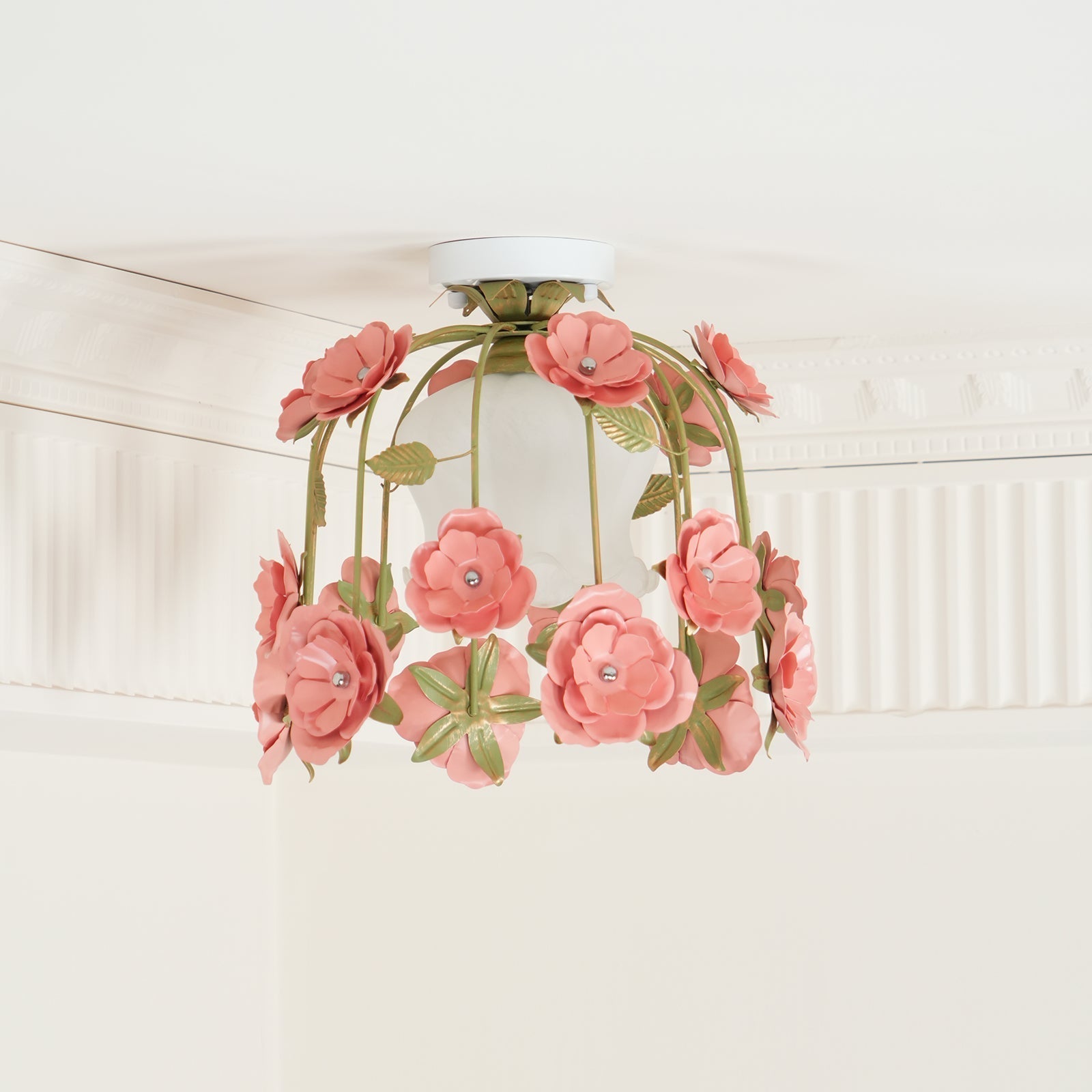 Pavo Plafonnier Romantique en Verre Fleur - Neutralighting
