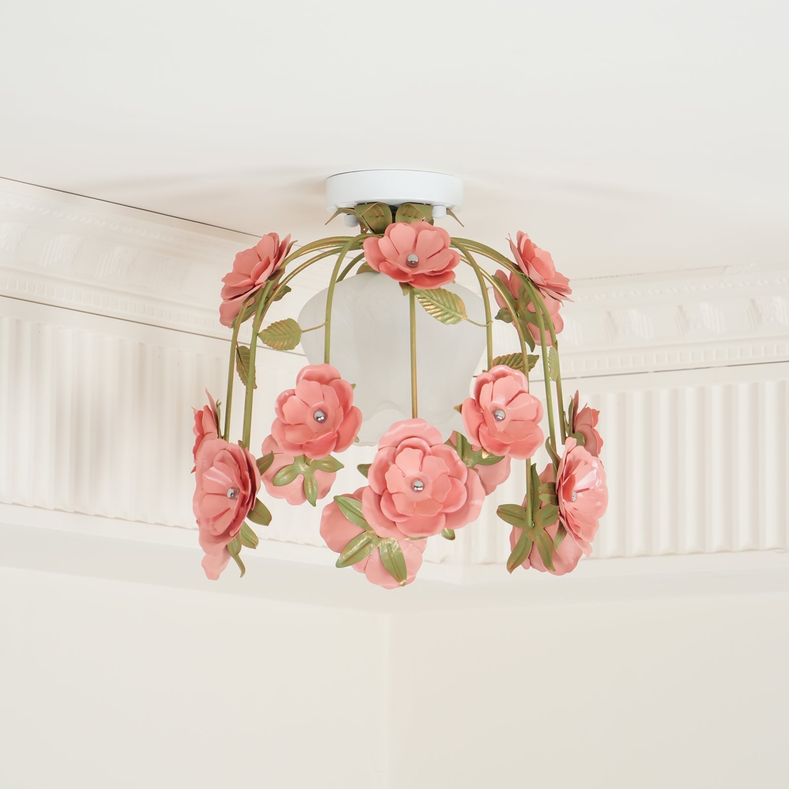 Pavo Plafonnier Romantique en Verre Fleur - Neutralighting