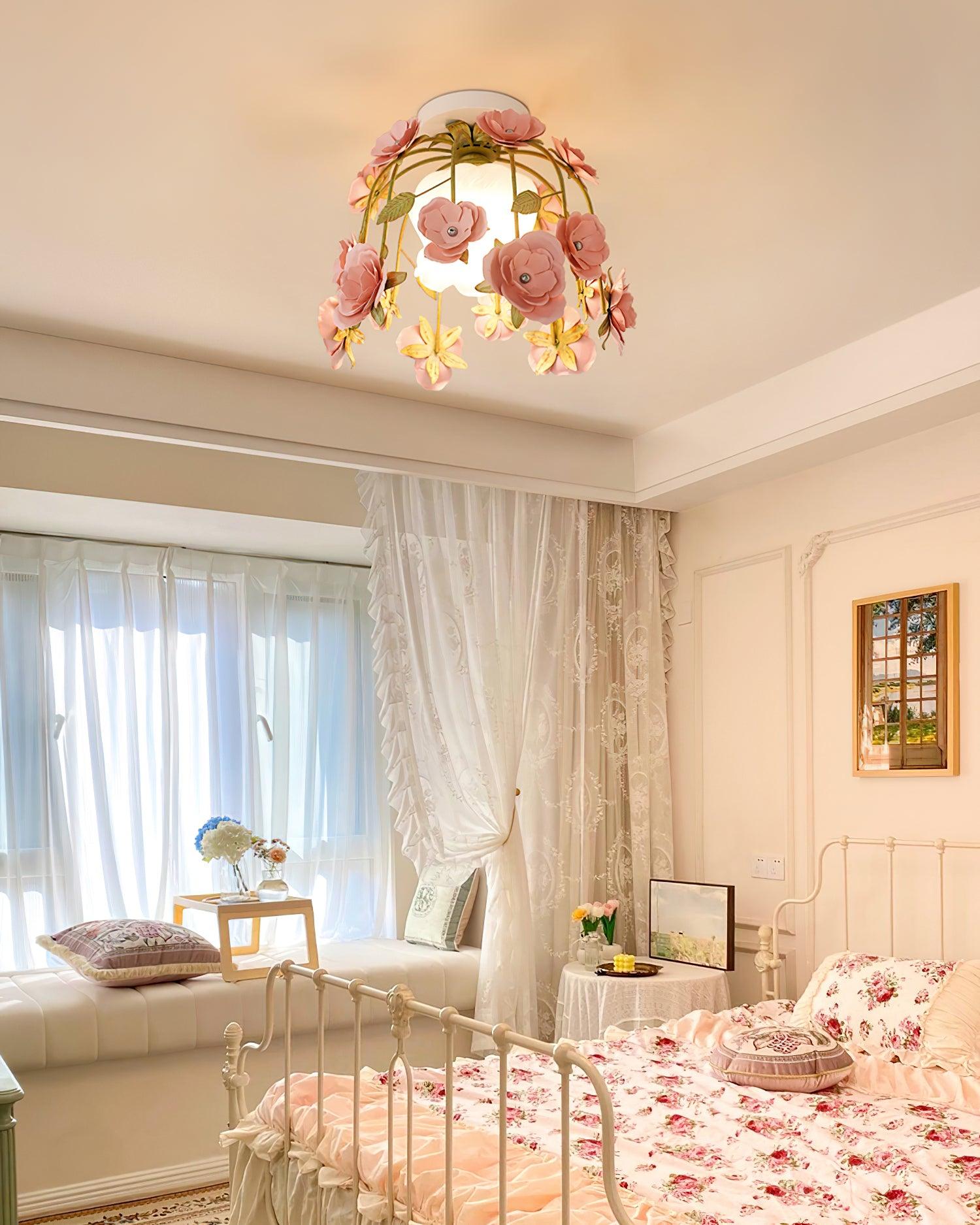 Pavo Plafonnier Romantique en Verre Fleur - Neutralighting