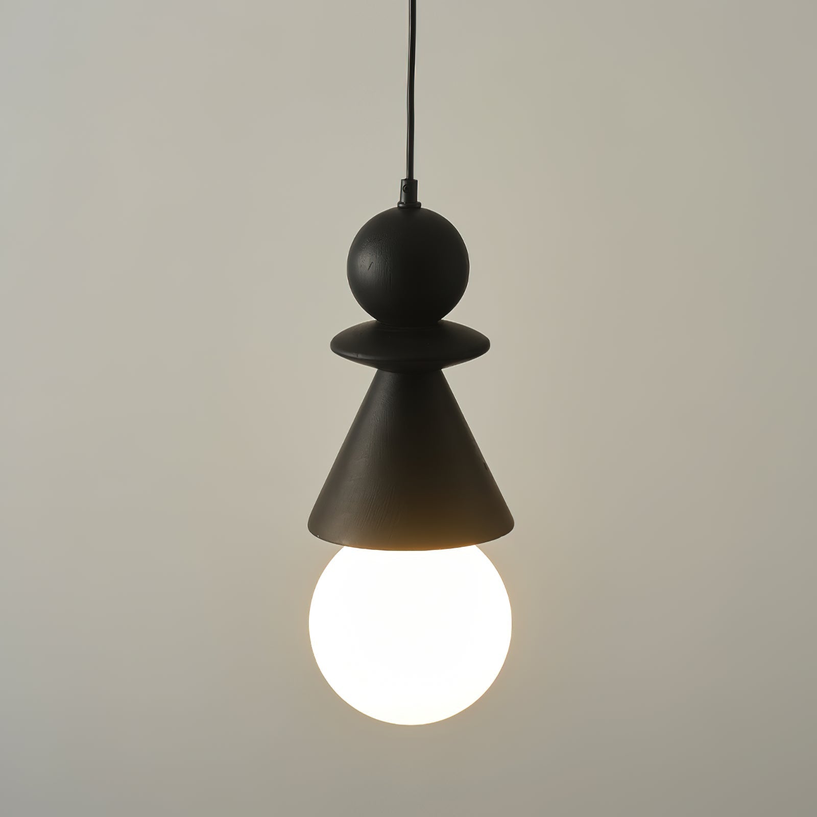 Aphais Modern Minimalist Rook Wooden Glass Pendant Lamp - Lamp Copper
