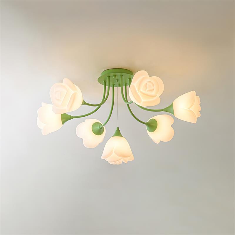Rose Plafonnier Pétales Sculptés Lueur Douce - Neutralighting