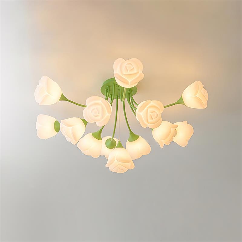 Rose Plafonnier Pétales Sculptés Lueur Douce - Neutralighting