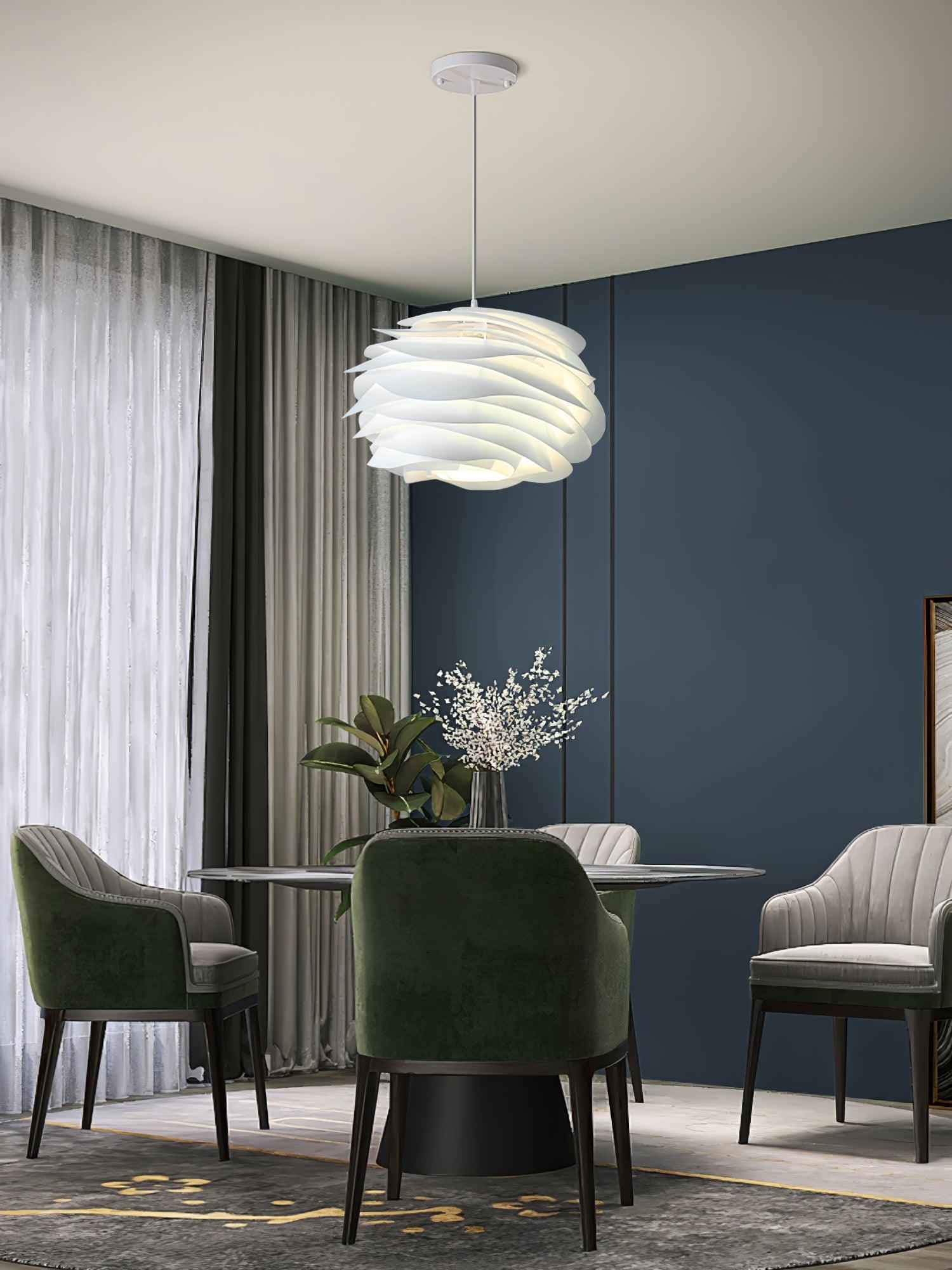 Solara Lampe suspendue en PVC motif rose floral superposé romantique - Neutralighting