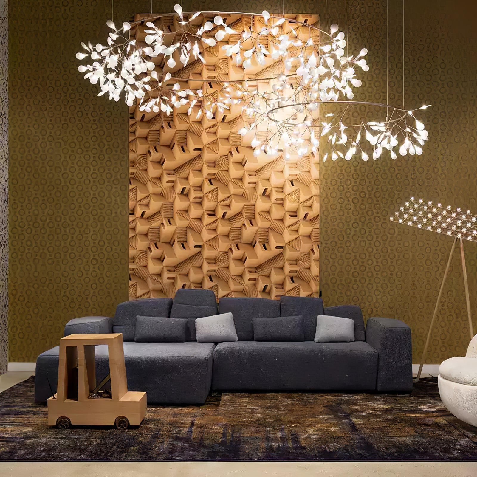 Lustra Chandelier Rose Gold Firefly LED Branch - Neutralighting