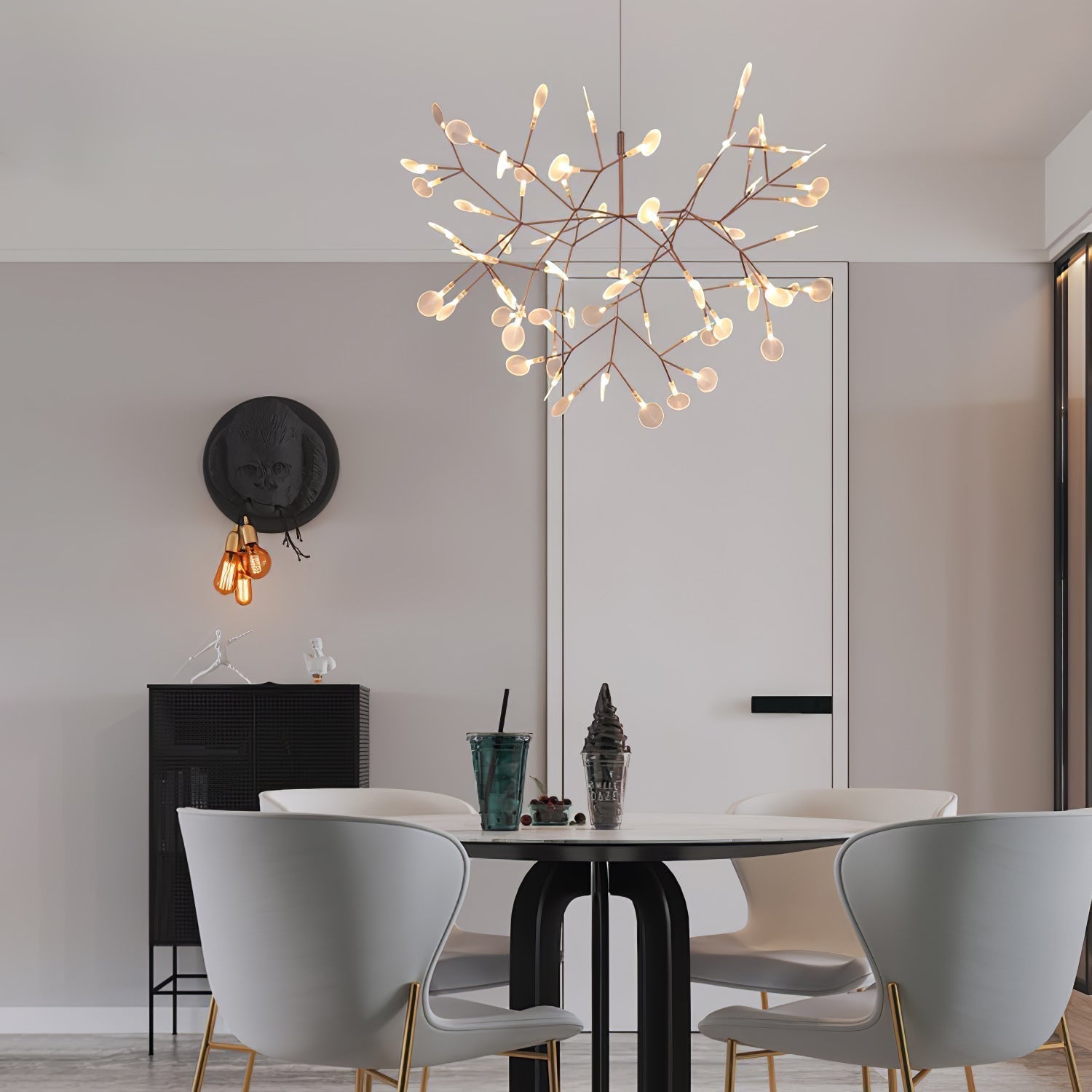Lustra Chandelier Rose Gold Firefly LED Branch - Neutralighting
