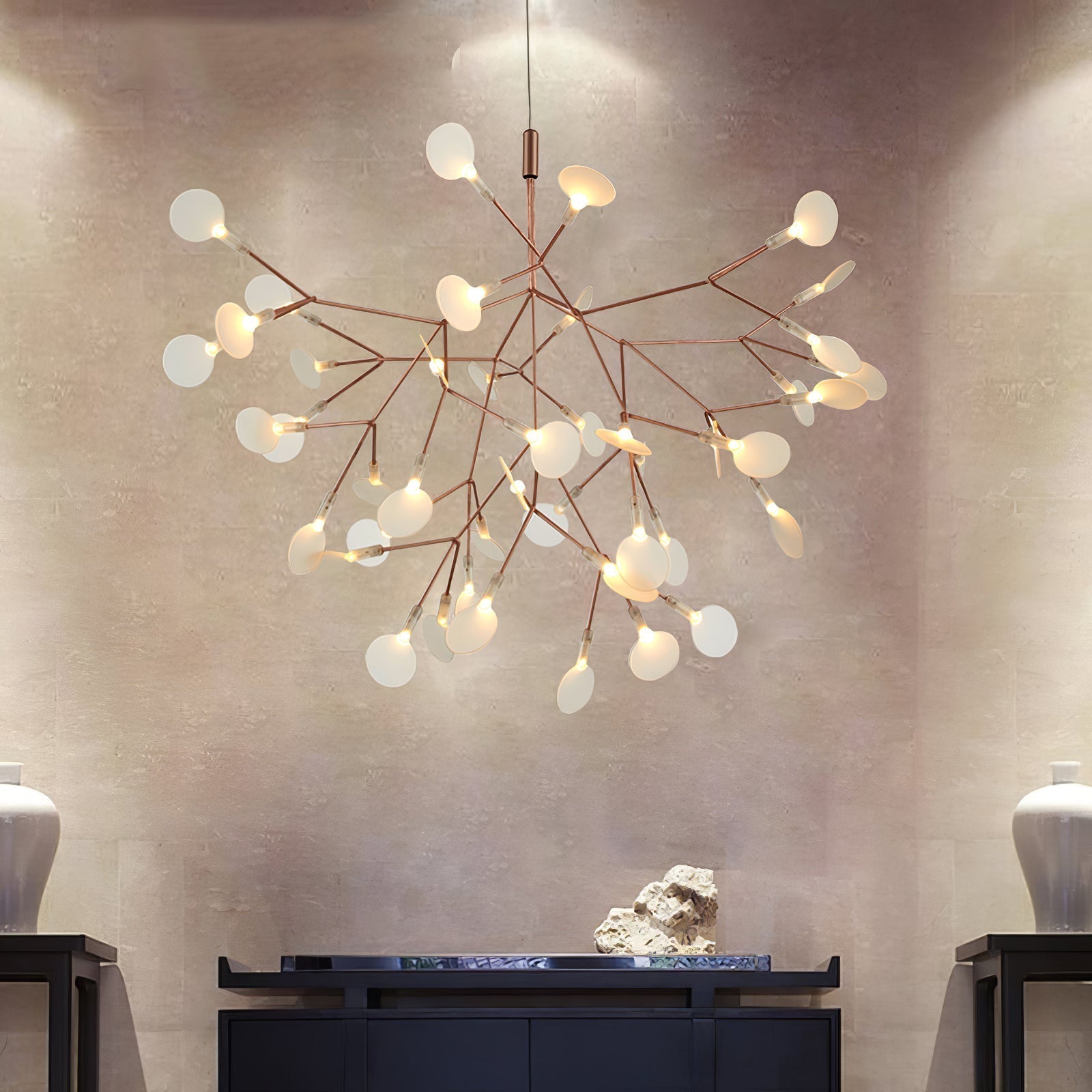 Lustra Chandelier Rose Gold Firefly LED Branch - Neutralighting