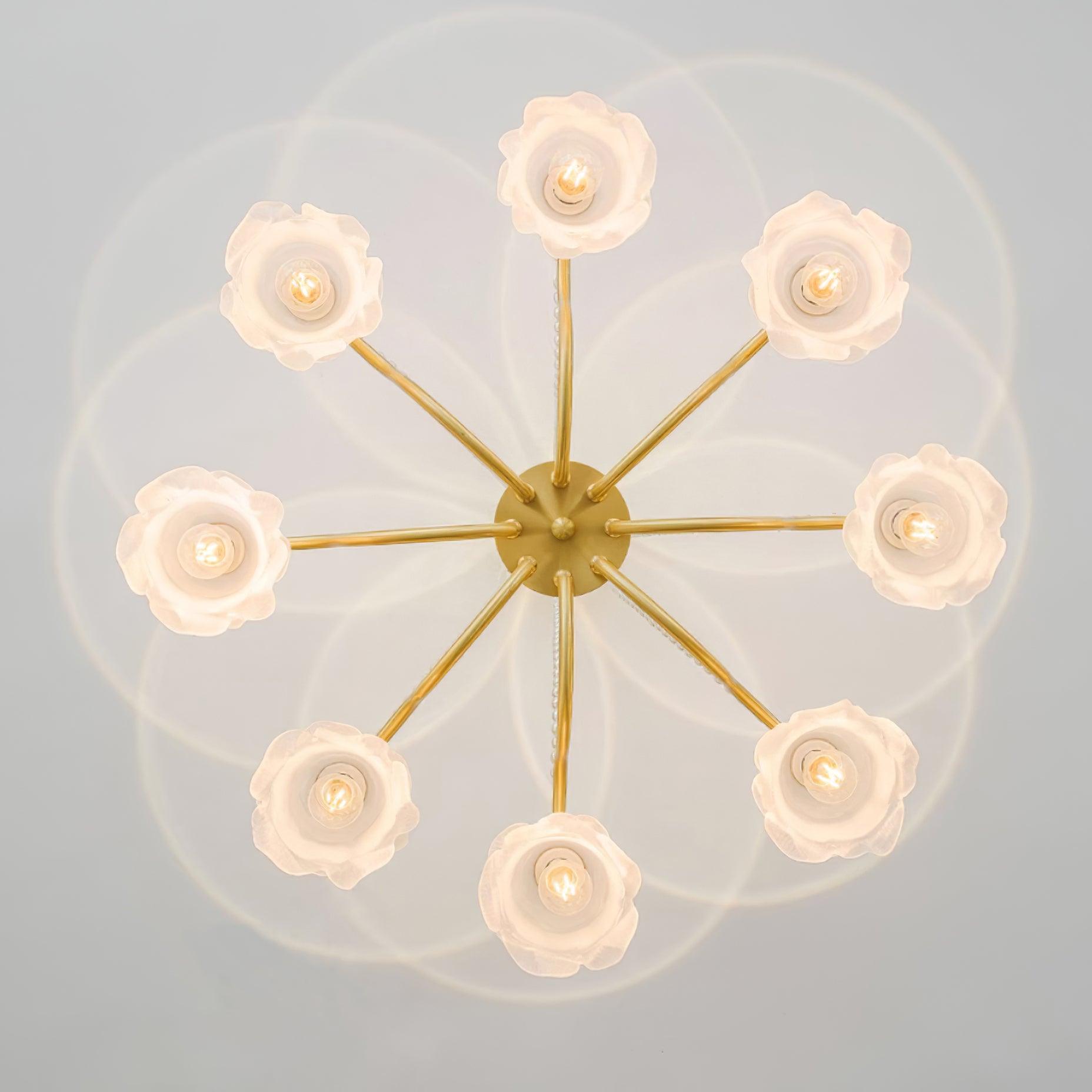 Landi Lustre Pétales en Verre Rose Drapés - Neutralighting