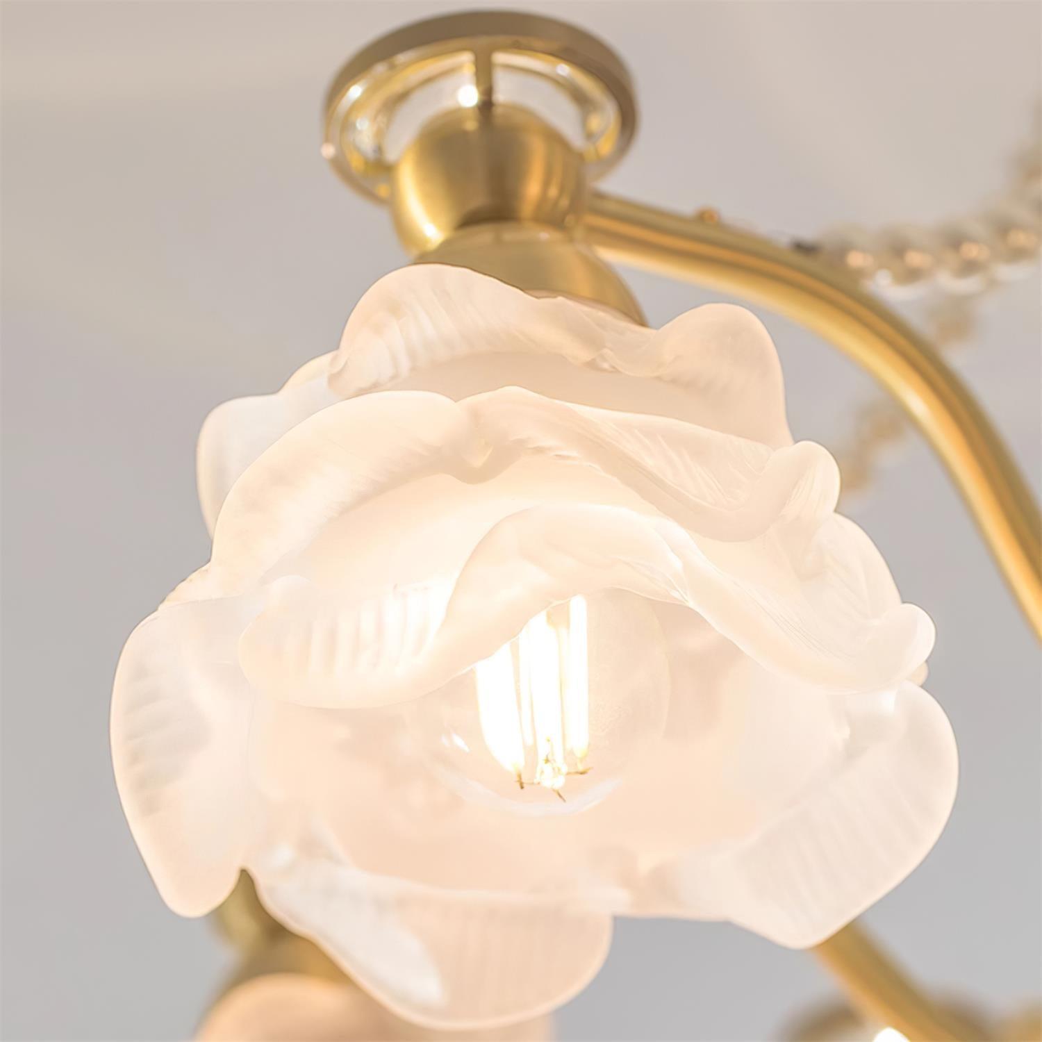 Landi Lustre Pétales en Verre Rose Drapés - Neutralighting