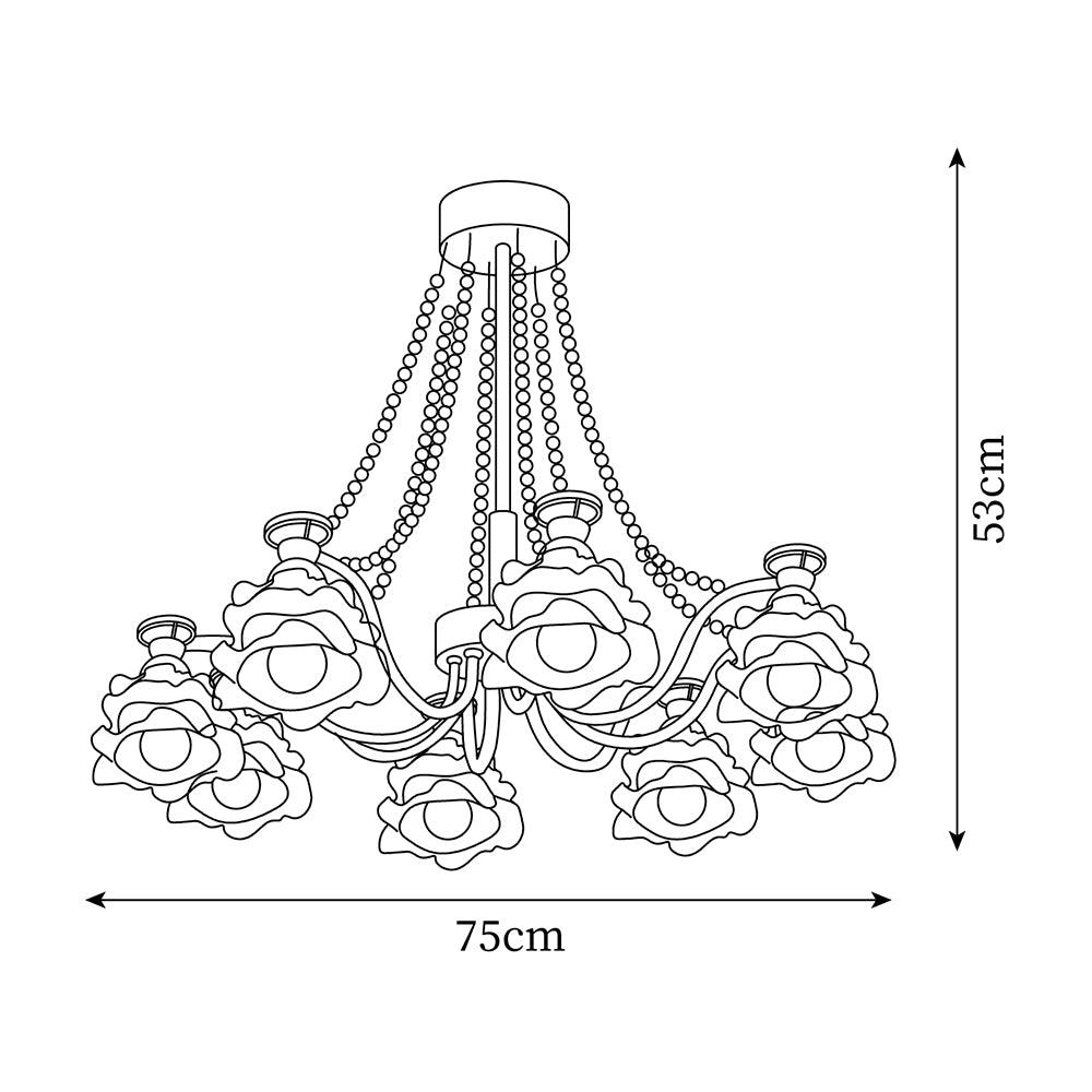 Landi Lustre Pétales en Verre Rose Drapés - Neutralighting