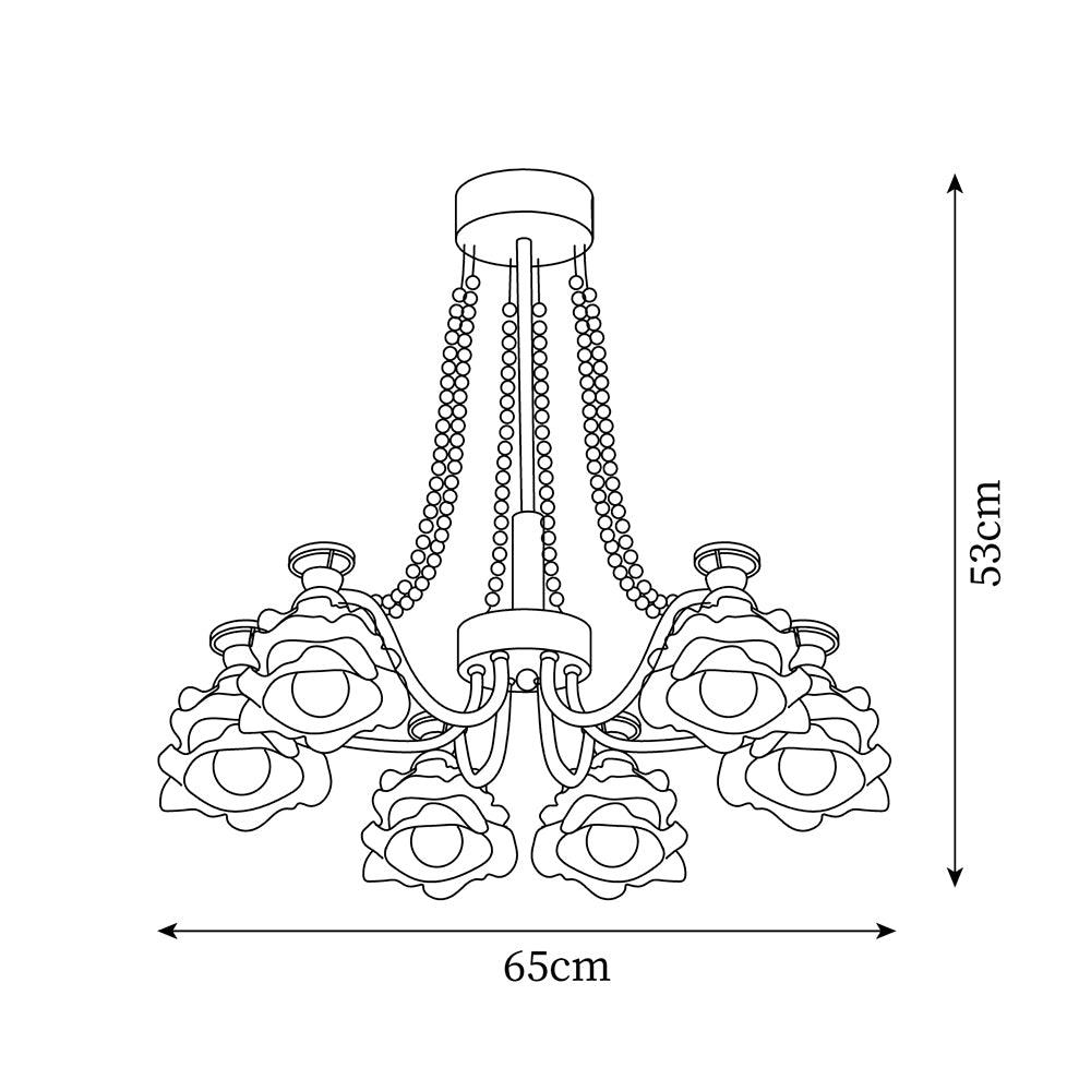 Landi Lustre Pétales en Verre Rose Drapés - Neutralighting