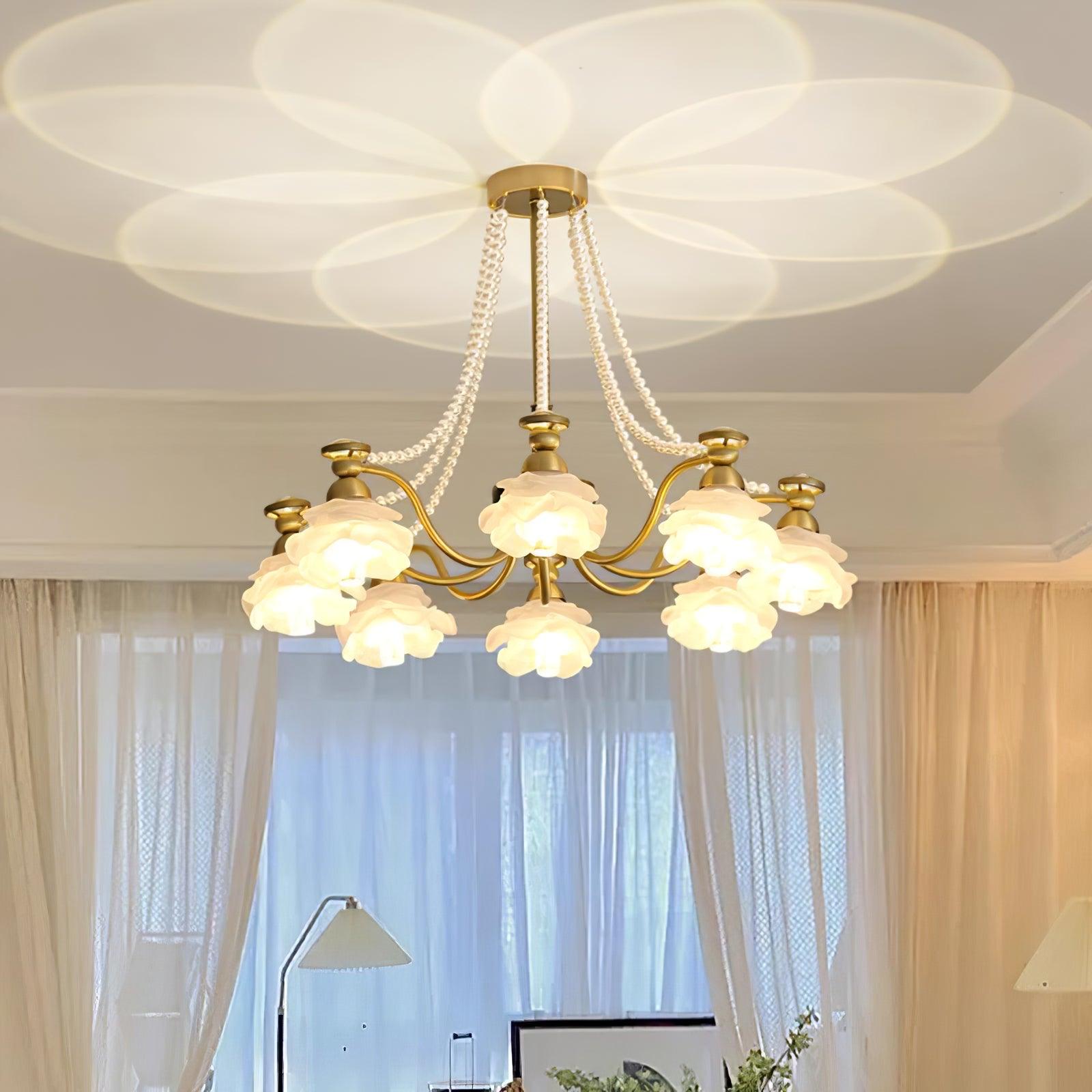 Landi Lustre Pétales en Verre Rose Drapés - Neutralighting