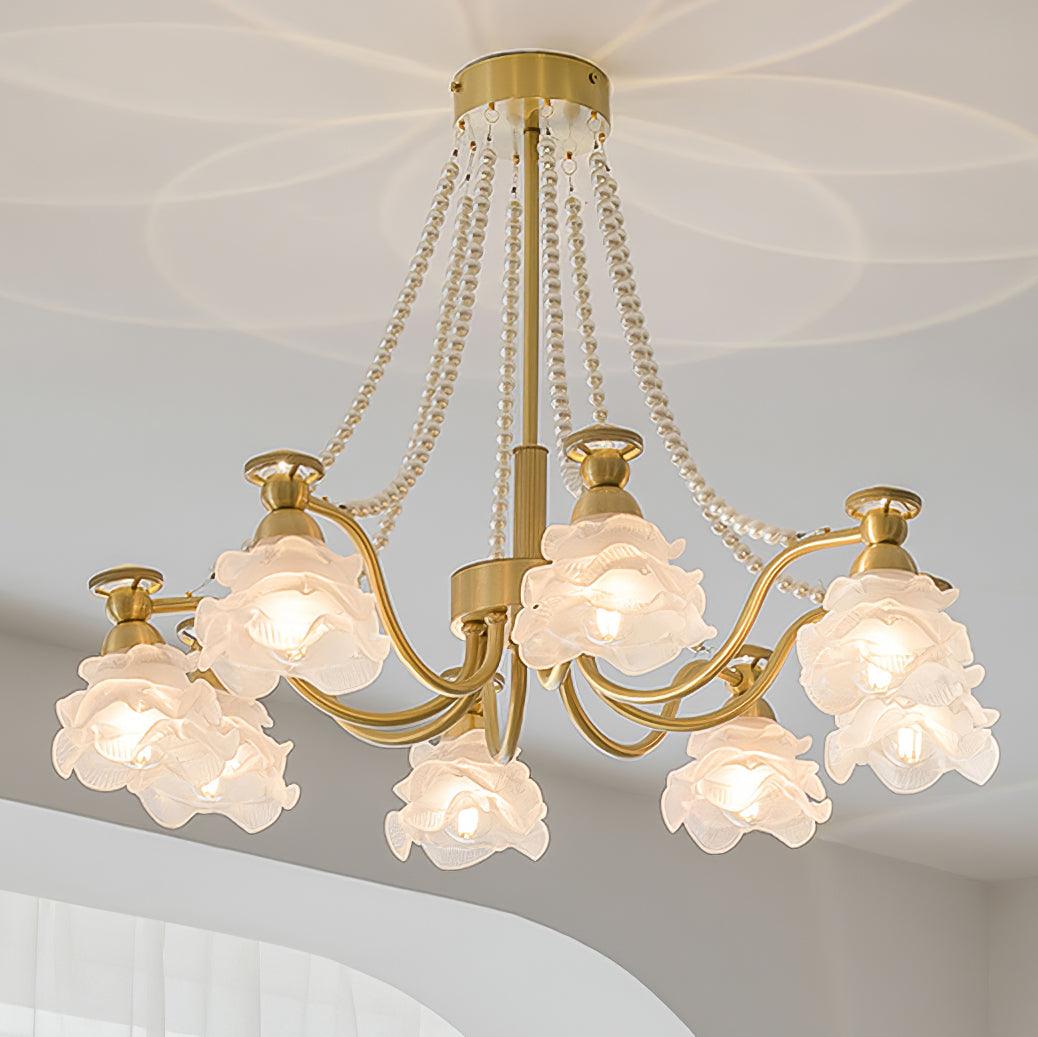 Landi Lustre Pétales en Verre Rose Drapés - Neutralighting