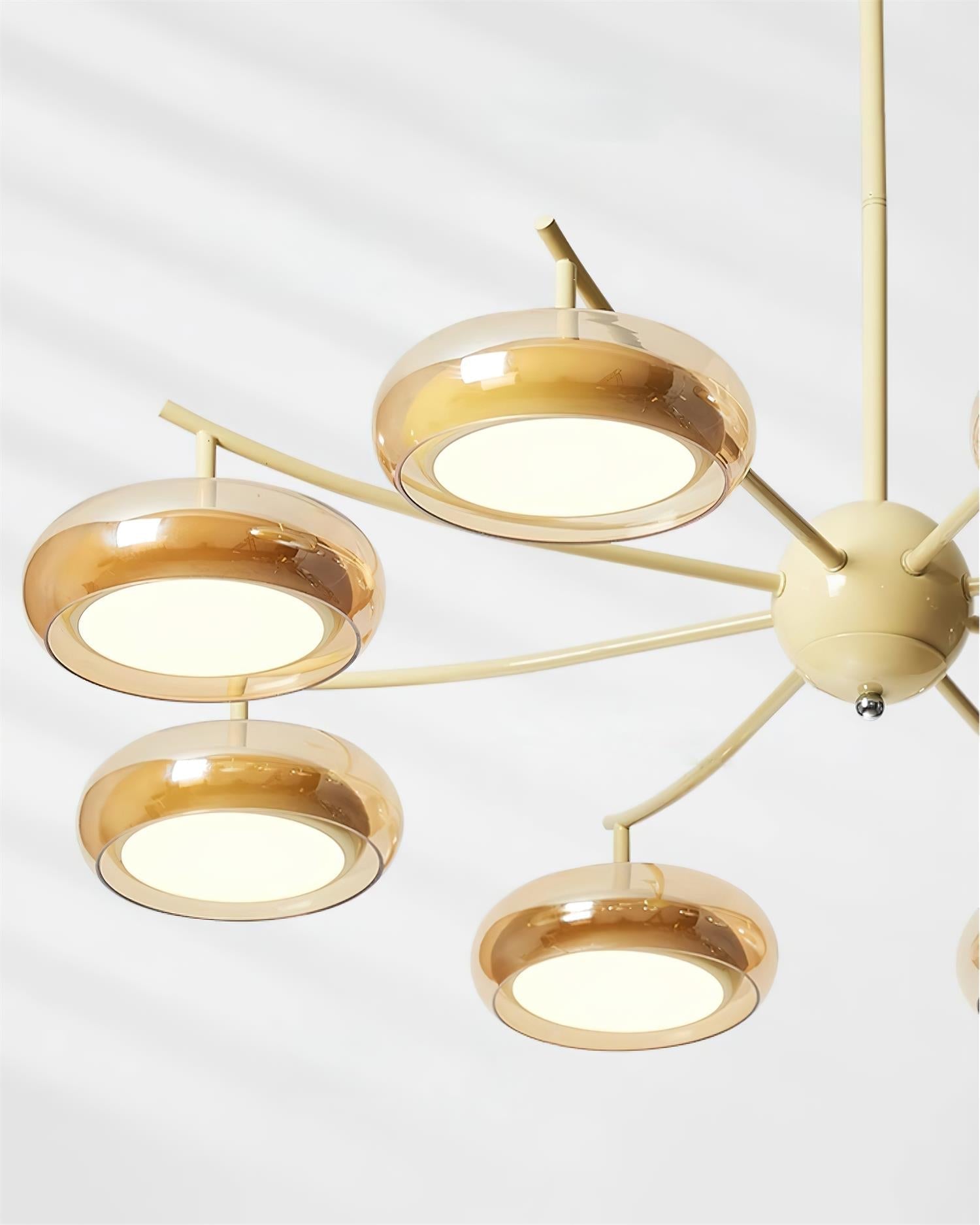 Rotan Lustre Orbes en Verre Crème Sérénité - Neutralighting