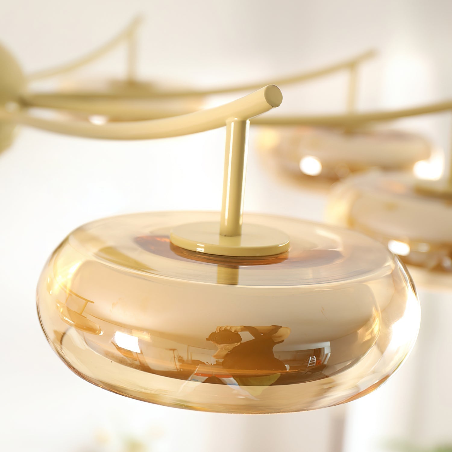 Rotan Lustre Orbes en Verre Crème Sérénité - Neutralighting