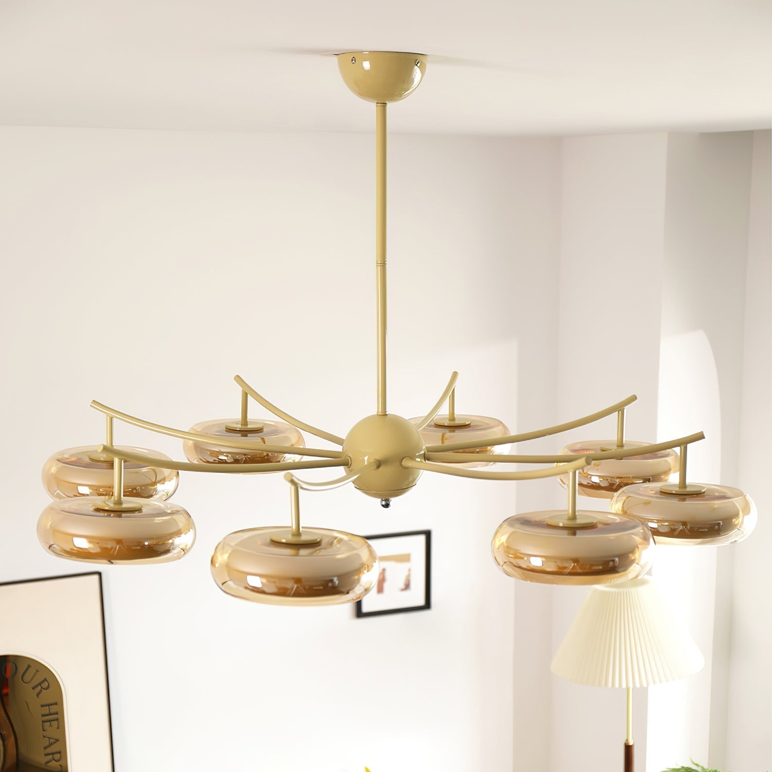 Rotan Lustre Orbes en Verre Crème Sérénité - Neutralighting