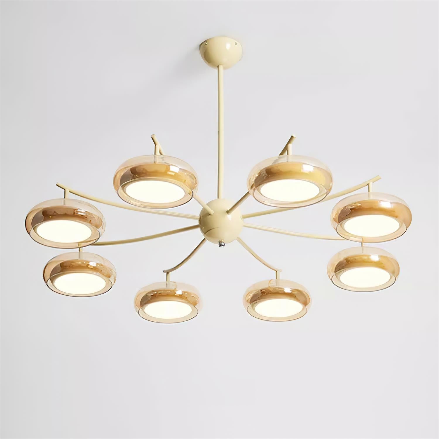 Rotan Lustre Orbes en Verre Crème Sérénité - Neutralighting