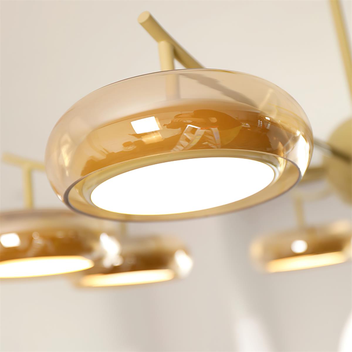 Rotan Lustre Orbes en Verre Crème Sérénité - Neutralighting
