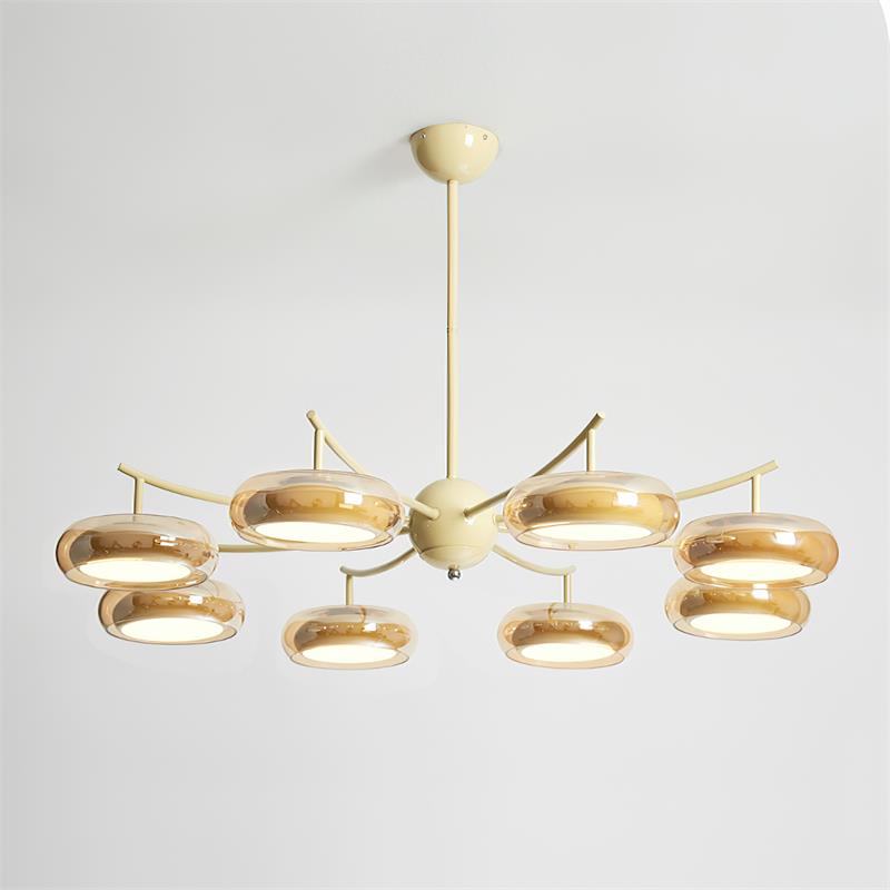 Rotan Lustre Orbes en Verre Crème Sérénité - Neutralighting